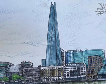 A3 London Shard Landscape Print