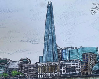 A5 London Shard Landscape Print