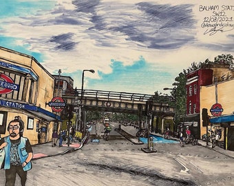 A5 London Balham Landscape Print