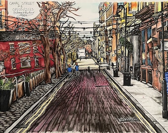A5 Manchester Canal Street Manchester Print