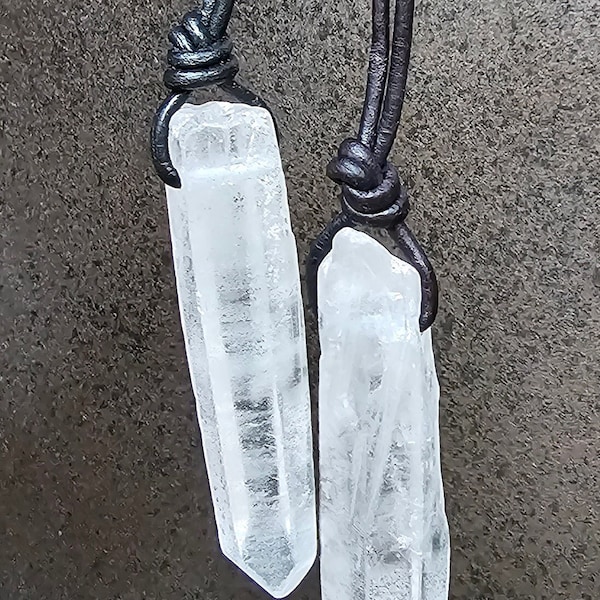 Lemurian Seed and Starbrary Pendants - Some with Record Keepers and Rainbow Prisms - Select Your Personal Crystal and Leather Cord Color