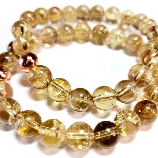 Genuine Smoky Citrine Bracelets - Customizable 7MM-10MM Beads - AAA Quality - Ground, Manifest, and Protect