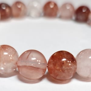 Fire Quartz Hematoid Bracelet - 6MM, 8MM or 10MM Beads - Smooth or Faceted - Customize Size - Invite Balance, Dispel Anxiety