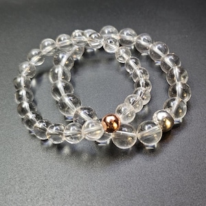 Clear Quartz Crystal Bead Bracelets | 8MM or 10MM Beads | Customize Wrist Size | Purify, Heal, and Balance