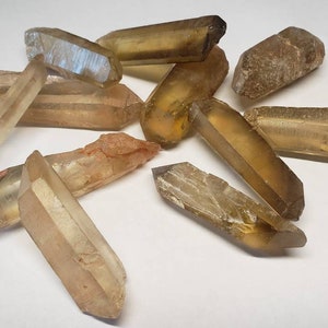 Raw Natural Citrine Points - Golden to Smoky Colors - Manifest Abundance, Happiness, and Prosperity