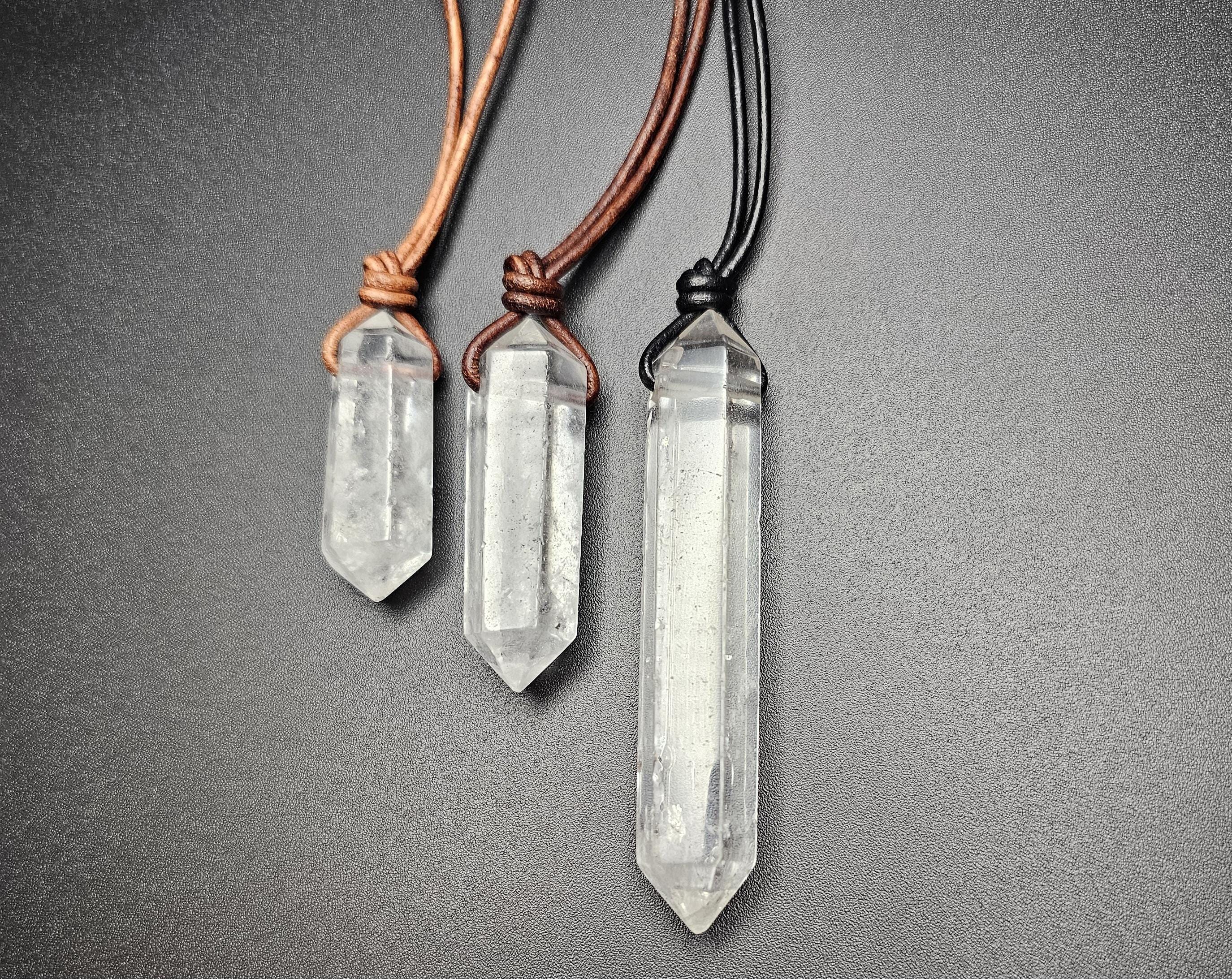 White Quartz Crystal Necklace - Etsy