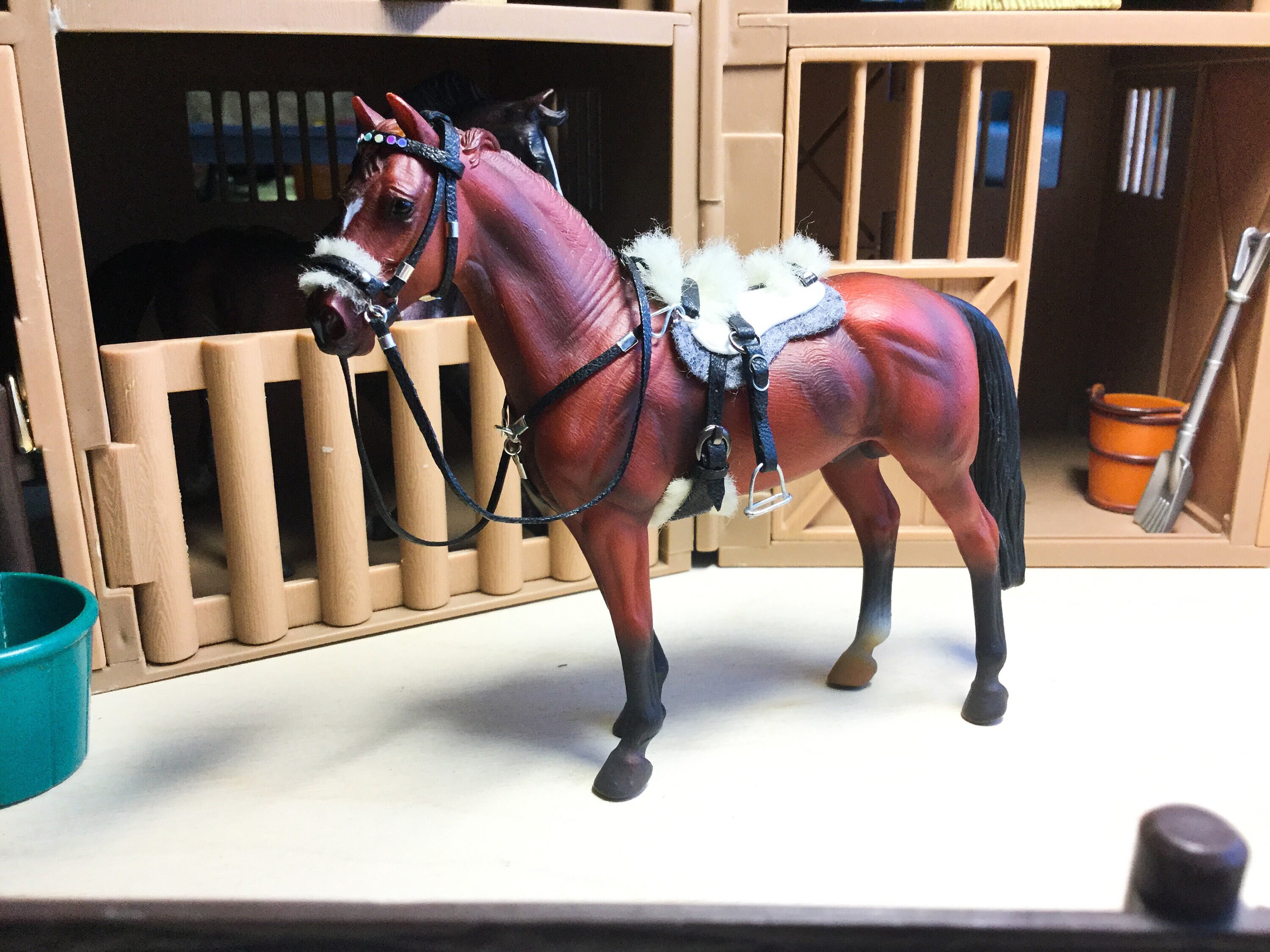 Model horse bareback tack set for CollectA horses 1:20 scale Model horse bareback tack set for CollectA horses 1:20 scale