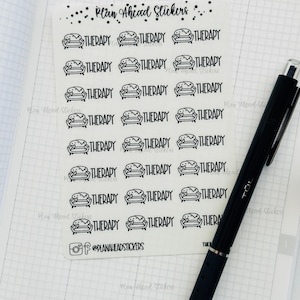 THERAPY (114) Icon Bullet Journaling Planner Stickers Happy Planner Erin Condren Hobonichi Weeks & Cousin A5 Wide