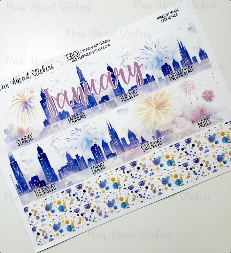 Very Blue Sticker Note 12 Month Planner Sticker Set for the Erin Condren Life Planner ...
