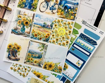 LAST CHANCE Deluxe FOILED Golden Petals 2 Pg Weekly Planner Sticker Kit Sheets Erin Condren Happy Planner 1.5 in