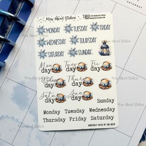 Winterse dagen van de week Bullet Journaling planner stickers kaarten maken gelukkig planner Erin Condren Hobonichi neef A5 winter december