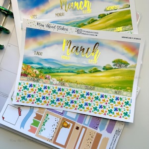 FOILED 7x9 MONAT Erin Condren Happy Planner Kit Classic Headers 1,5 Inch Planer Shenanigans & Sparkles März St. Patrick&#39;s Day