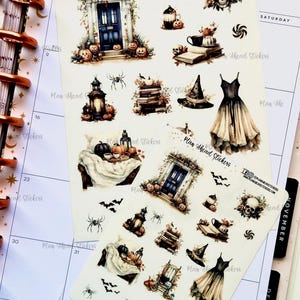 The Witching Hour Halloween glanzende, heldere of matte washi-stickers |  Erin Condren Bullet Journal Happy Planner Plakboek Stickers Kaarten maken