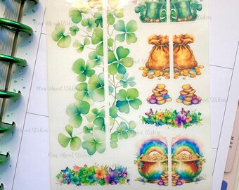 Shenanigans & Sparkles Matte Washi Border Stickers Watercolor Bullet Journal Planner Scrapbook March St. Patrick's Day