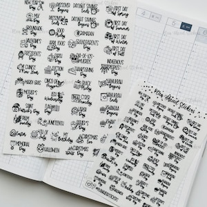 Holidays Icon Bullet Journaling Planner Stickers Happy Planner Erin Condren Hobonichi Weeks & Cousin A5 Wide