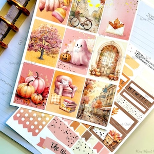 DELUXE FOILED Beauti-fall Planner 2 PG Sticker Kit Erin Condren Happy Planner 1.5 inch A5 Wide September October November Fall