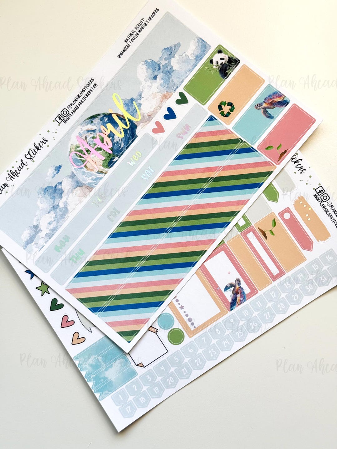 FOILED Natural Beauty Earth Day April Hobonichi Cousin Monthly 2 Page ...