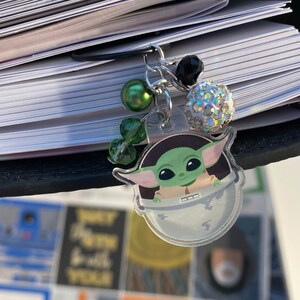 Baby Yoda Planner Gem, Galaxy Page Marker, Akrylberlock
