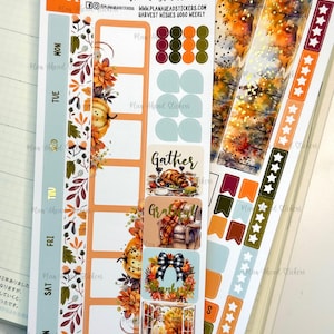 DELUXE FOILED Harvest Whispers Hobonichi Weeks WEEKLY Sticker Planner Kit Thanksgiving Fall