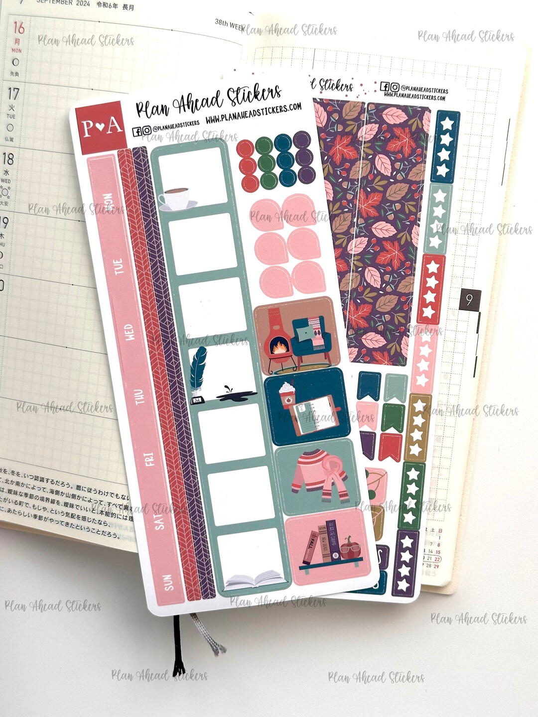 Sweater Weather Fall Hobonichi Weeks WEEKLY Sticker Planner Kit ...