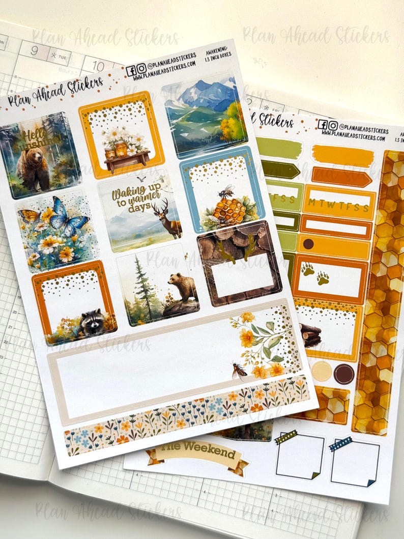 DELUXE FOILED Spring Awakening Hobonichi Cousin 2 Page Weekly Planner ...