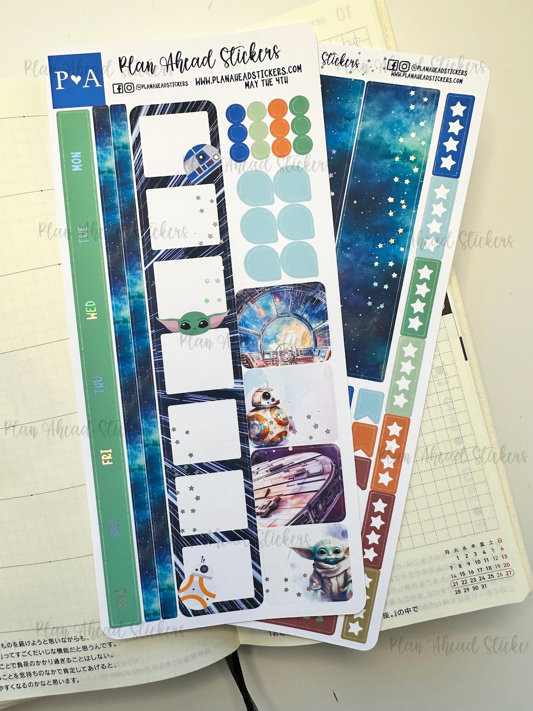 DELUXE FOILED May the 4th Hobonichi Weeks WEEKLY Sticker Planner Kit ...