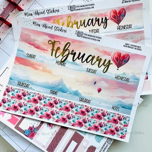 FOLIERT 7x9 MONAT Erin Condren Happy Planner Classic Headers 1,5 Inch Planner Sweet Adventures Februar Valentines Day