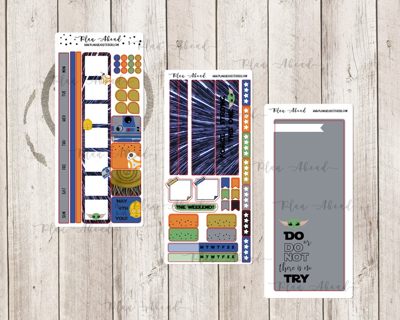 DELUXE FOILED May the 4th Hobonichi Weeks WEEKLY Sticker Planner Kit - Etsy
