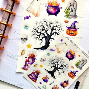 Ghouls Just Wanna Have Fun Glossy Clear or Matte Washi Stickers | Watercolor Bullet Journal Planner Stickers Scrapbooking Card Making Fall