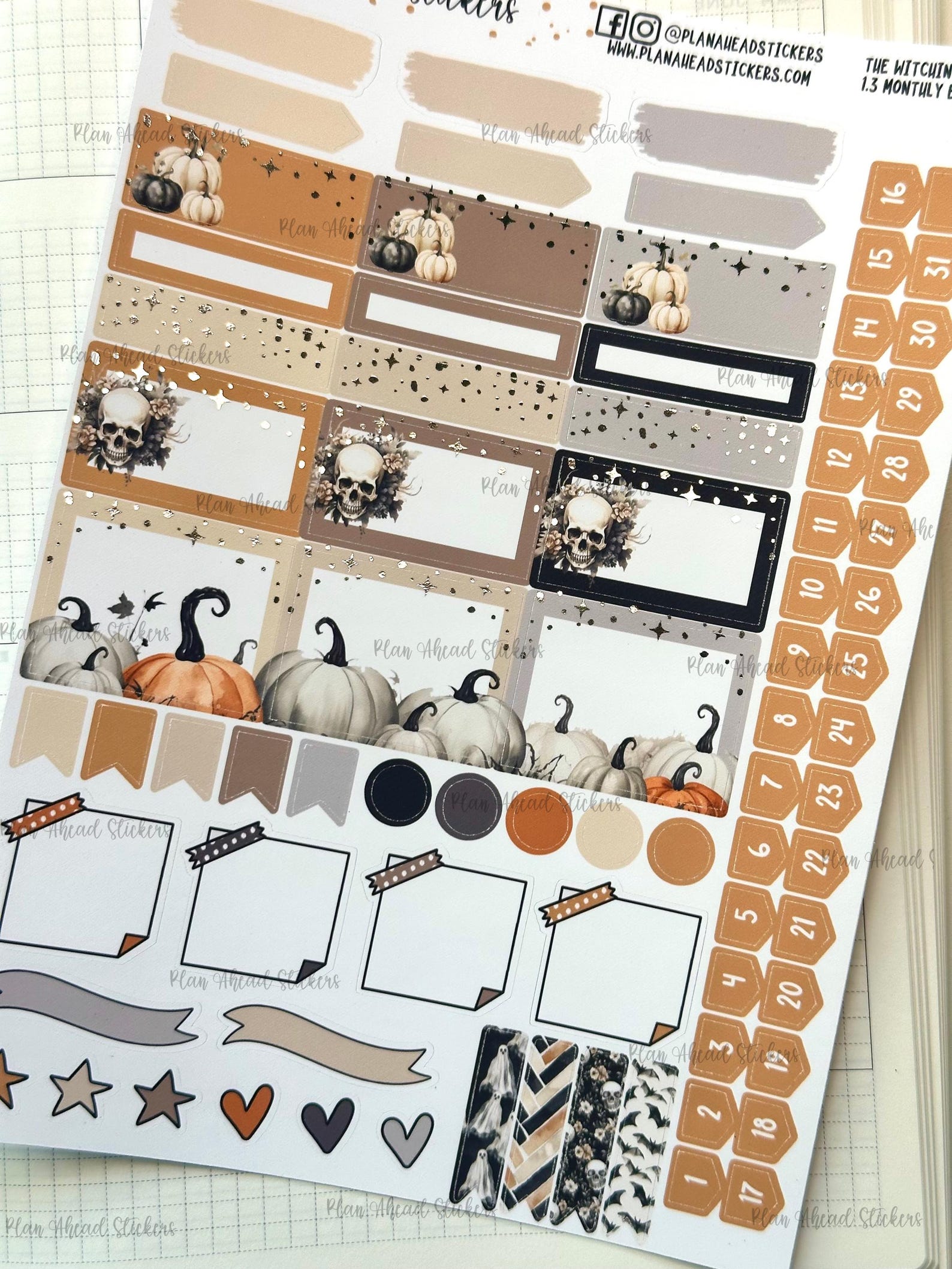 FOILED the Witching Hour Hobonichi Cousin Monthly 2 Page Planner ...