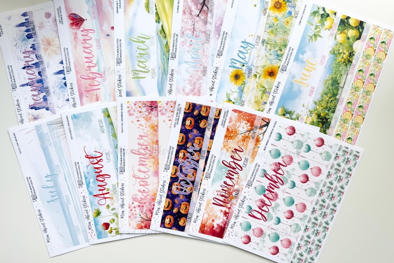 May Calader Header 12 Month Planner Sticker Set for the Erin Condren Life Planner ...