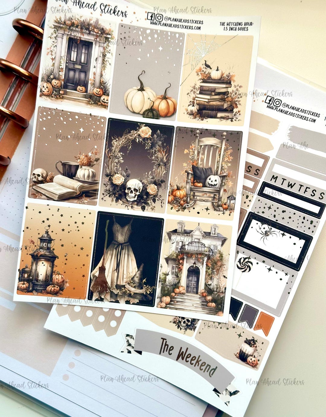 Foiled Witching Hour Planner Stickers: Halloween Weekly Kit - Etsy