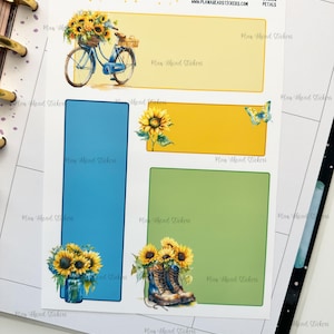 Goldene Blütenblätter Bullet Journaling Boxen Planer Aufkleber Kartengestaltung Happy Planner Erin Condren Hobonichi Cousin A5 Sommer Sonnenblumen Mai Juni
