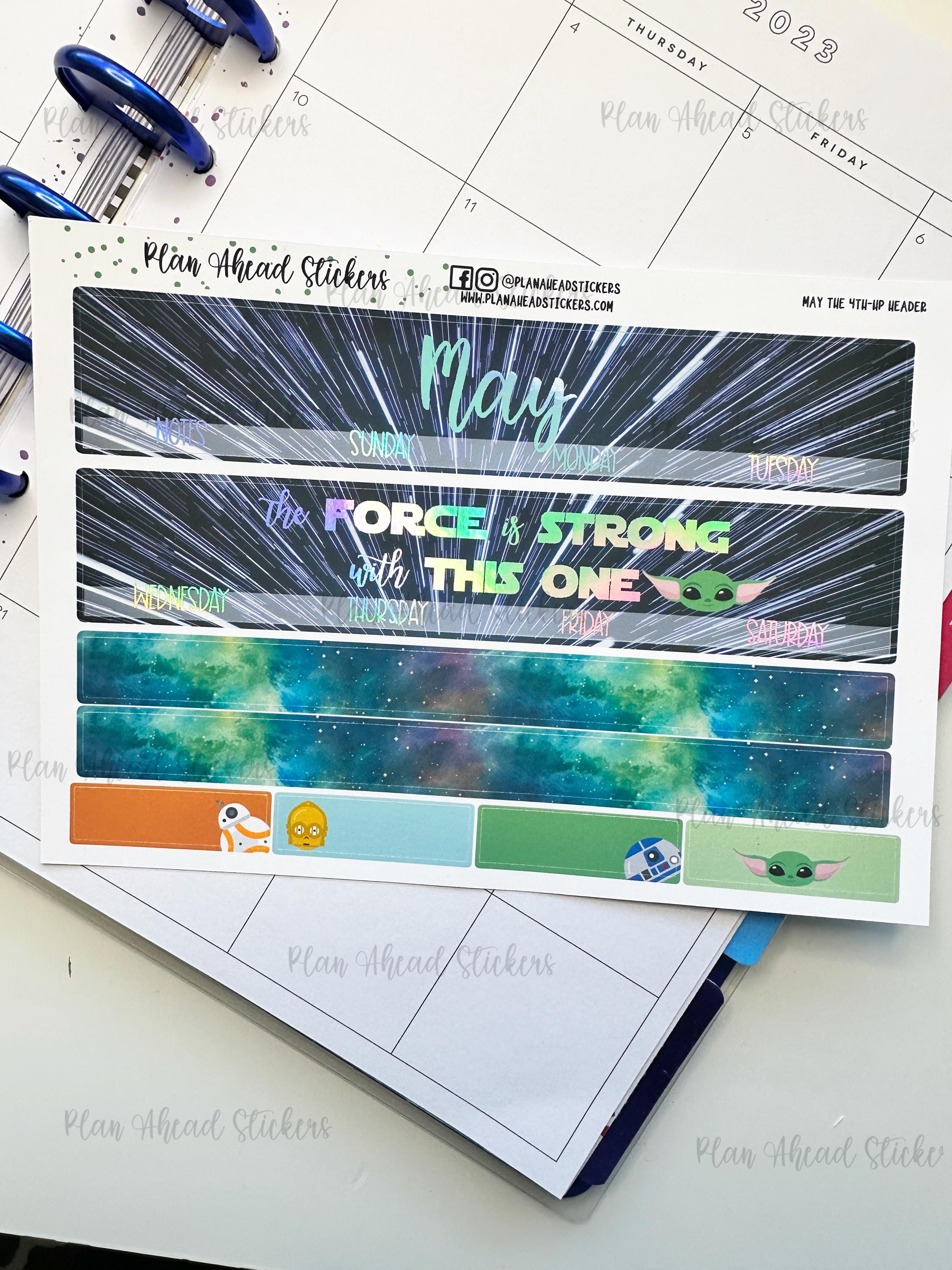 May Calader Header FOILED May Monthly Headers: May the 4th Planner Stickers (1.5 Inch) - Etsy