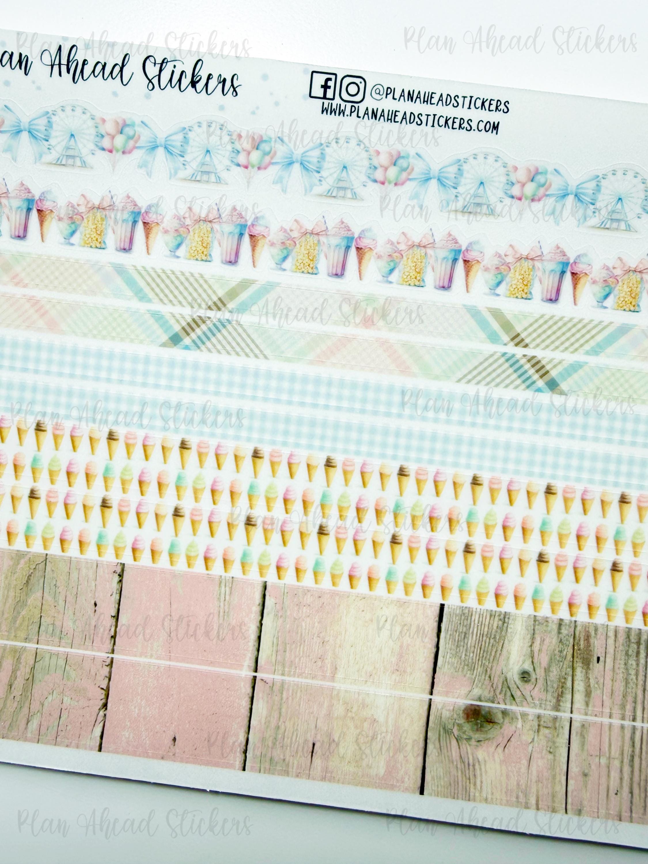 Boardwalk Washi Strips: Watercolor Planner Stickers for Journaling ...