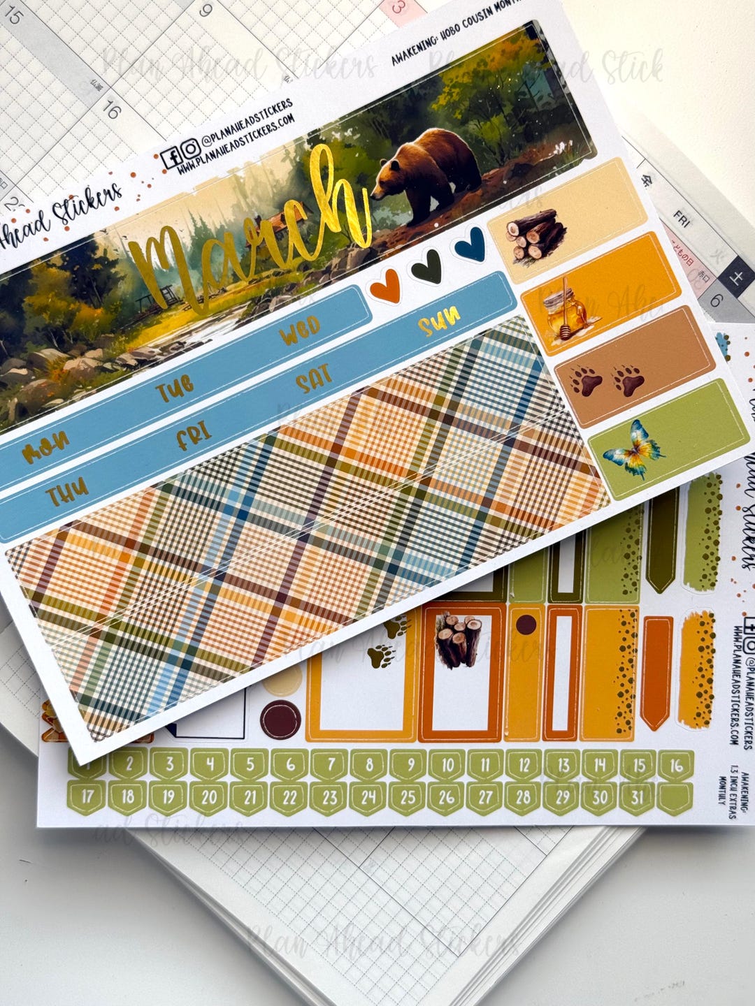 FOILED Spring Awakening Hobonichi Cousin Monthly 2 Page Planner Sticker ...