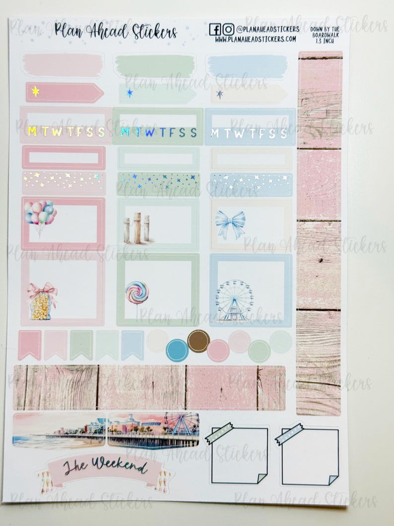 DELUXE FOILED Down by the Boardwalk Hobonichi Cousin 2 Page Weekly ...