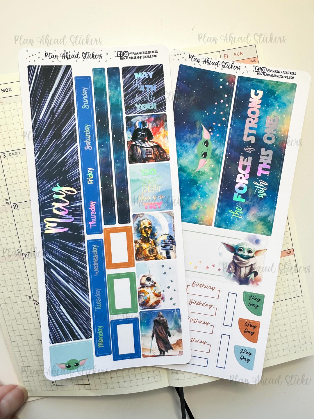 FOILED Hobonichi Weeks MONTHLY Sticker Planner Kit May the 4th War in ...