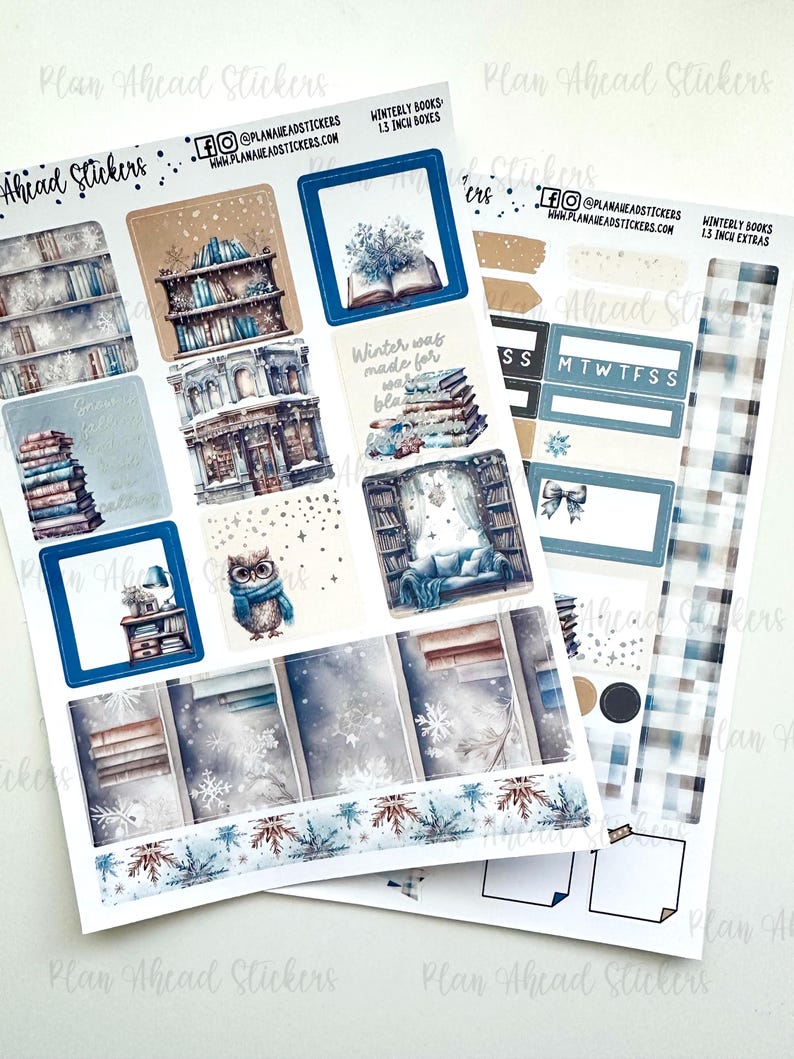 DELUXE FOILED Winterly Books Add on Hobonichi Cousin 2 Page Weekly ...