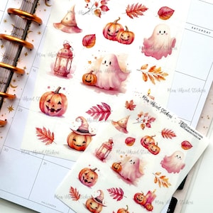 Adesivos Washi brilhantes transparentes ou foscos de Halloween lindos | Erin Condren Bullet Journal Happy Planner Scrapbook Adesivos para fazer cartões