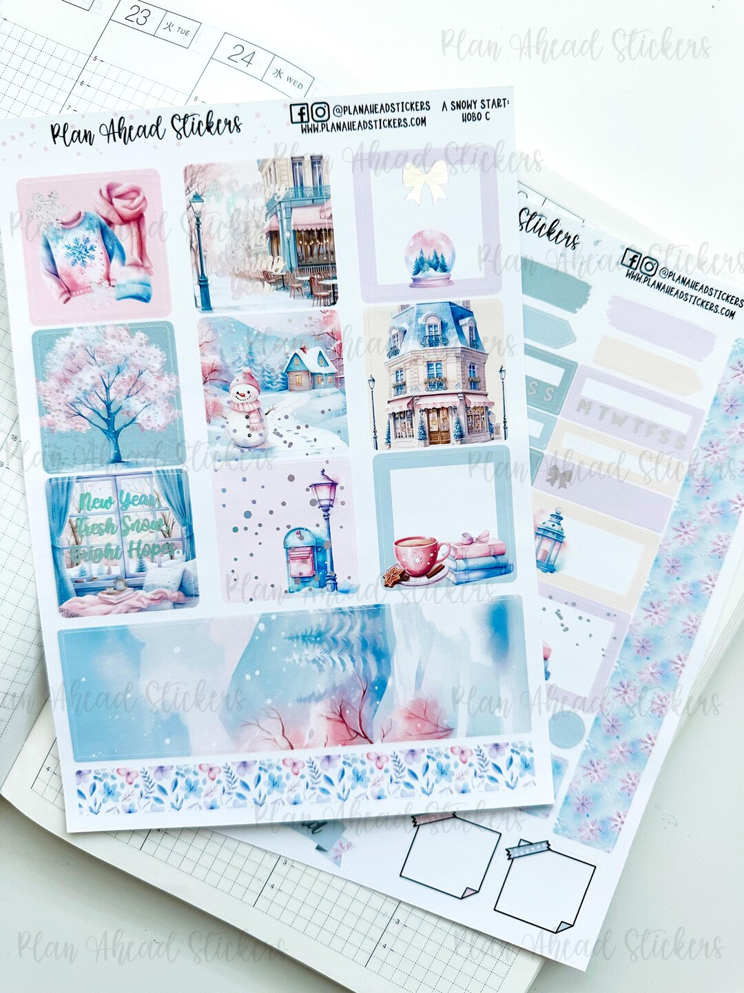 DELUXE FOILED A Snowy Start Hobonichi Cousin 2 Page Weekly Planner ...