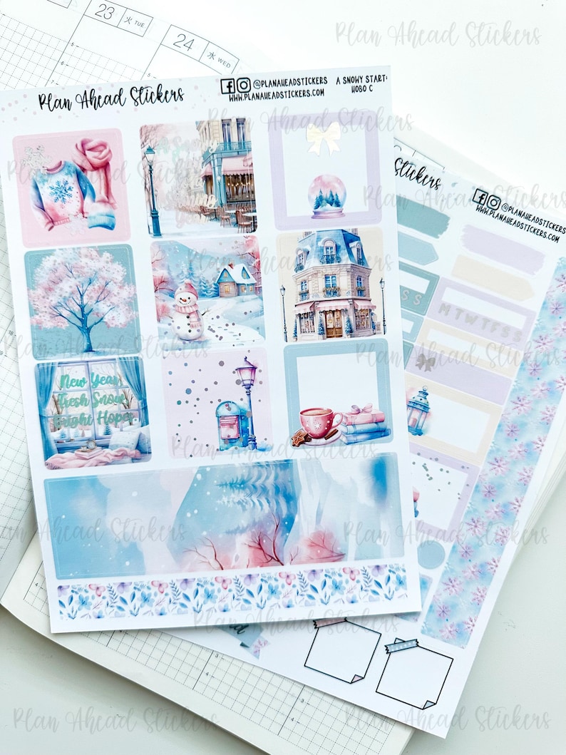 DELUXE FOILED A Snowy Start Hobonichi Cousin 2 Page Weekly Planner ...