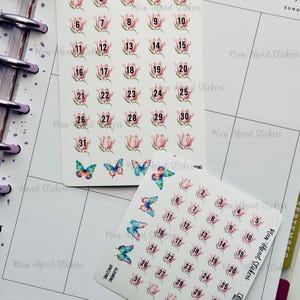 Blooming Horizons Date Cover Planner Stickers 1.5 inch 1.3 inch Erin Condren Happy Planner Hobonichi Cousin Weeks April Spring Gardening