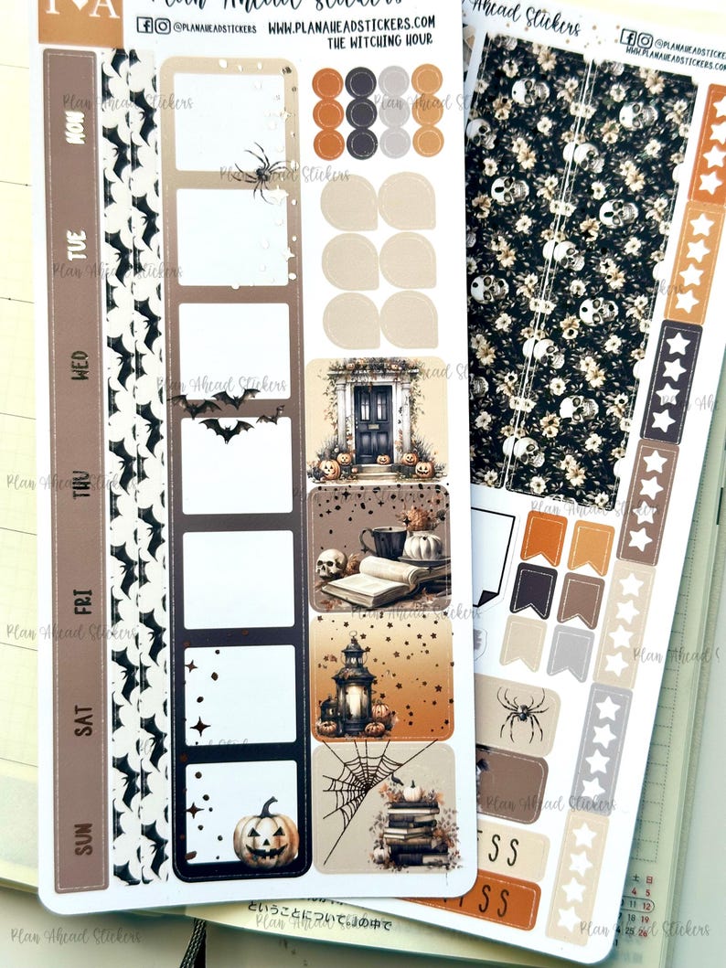 DELUXE FOILED the Witching Hour Hobonichi Weeks WEEKLY Sticker Planner ...