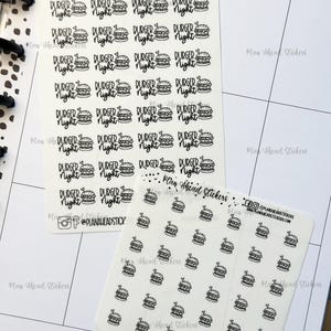 BURGER NIGHT (103) Icon Bullet Journaling Planner Stickers Happy Planner Erin Condren Hobonichi Weeks & Cousin A5 Wide