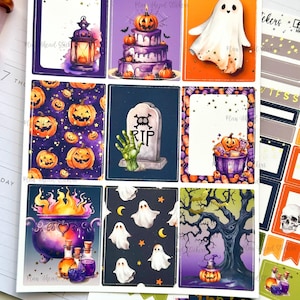 DELUXE FOILED Ghouls Just Wanna Have Fun 2 PG Weekly Planner Sticker Kit Sheets Erin Condren Happy Planner 1.5 inch A5 Wide Halloween