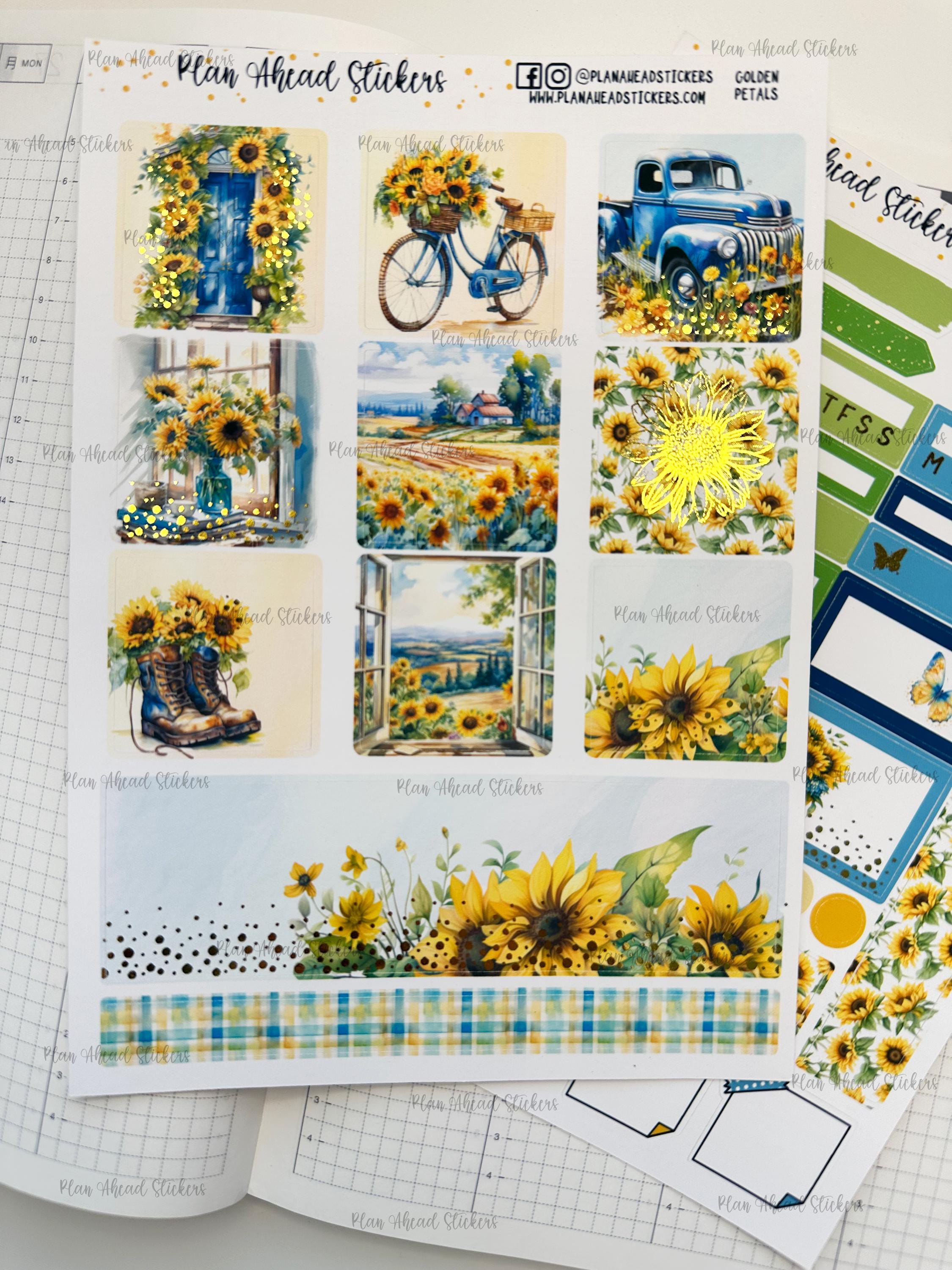 LAST CHANCE Deluxe FOILED Golden Petals Hobonichi Cousin 2 Page Weekly ...