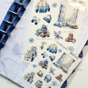 Winterse glanzende, heldere of matte washistickers |  Erin Condren Bullet Journal Happy Planner Plakboek Stickers Kaarten maken Winter December