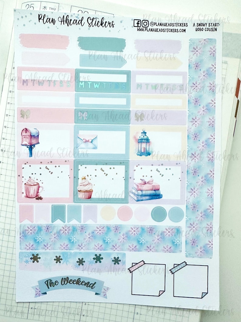 DELUXE FOILED A Snowy Start Hobonichi Cousin 2 Page Weekly Planner ...