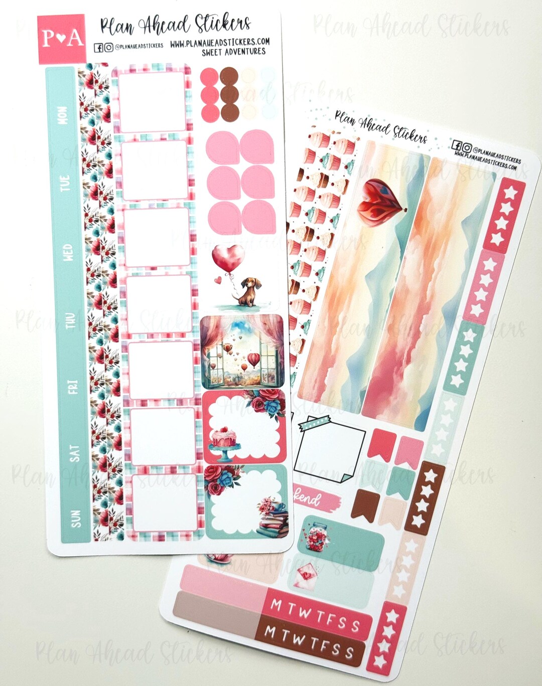 Sweet Adventures Hobonichi Weeks WEEKLY Sticker Planner Kit Valentine's ...